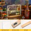Hoolerry LED Acrylic Bar Table Sign 8" x 10" Neon Acrylic Table Centerpiece, Snack Candy Bar Centerpiece with Stand White Text for Dessert Flower Room Decor(Sweets)