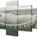 5 Panel San Diego City Wall Art Coronado Bridge Wall Art Steel Girder Bridge Skyline Modern Landscape Artwork Canvas Prints Bridge Pictures on Canvas Wall Art for Home Decor Wall Decor - 50"Wx24"H (50 in x 24 in (W x H), Artwork-11)