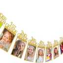 Tiaze 2026 Graduation Decorations Class of 2026 2027 Decorations Graduation Photo Banner 5x7 Graduation Party Supplies, Gold, TE001G