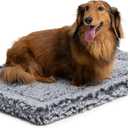 PELZIN Stoutwool Indestructible Dog Bed - Fluffy Chew Proof Dog Crate Pad - Tough Kennel Pad for Aggressive Chewers - Washable, Ideal for Small Breeds & Fits 24-Inch Crate - 23"x16", Charcoal