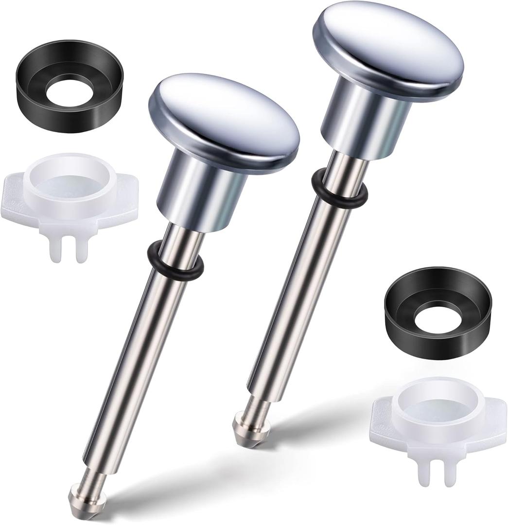 Enhon 2 Set Tub Spout Diverter Repair Kit, Includes 2 x Diverter Valve Stems, 2 x Cup Seals and 2 x Gates, Bathroom Shower Bathtub Leaky Faucet Repair Replacement Parts (Chrome,Classic)