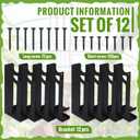 MorningRo 12 Pack Raised Garden Bed Corner Brackets with Securing Lip Fits Lumber up to 2" x 12" Metal Garden Corner Bracket for Wood Frame Bed 4.7" L x 2" W x 10.5" H