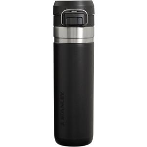 Stanley Quick Flip GO Water Bottle 24 oz | Push Button Lid | Leakproof and Packable for Travel and Sports | Insulated Stainless Steel | BPA-Free | Black 2.0