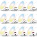 FREELICHT 12 Pack Retrofit LED Recessed Lighting 6 Inch, Selectable 2700K/3000K/4000K/5000K/6000K, Dimmable Flat LED Can Lights, 10W=110W, 1000LM, IC & Damp Rated, ETL & FCC, White