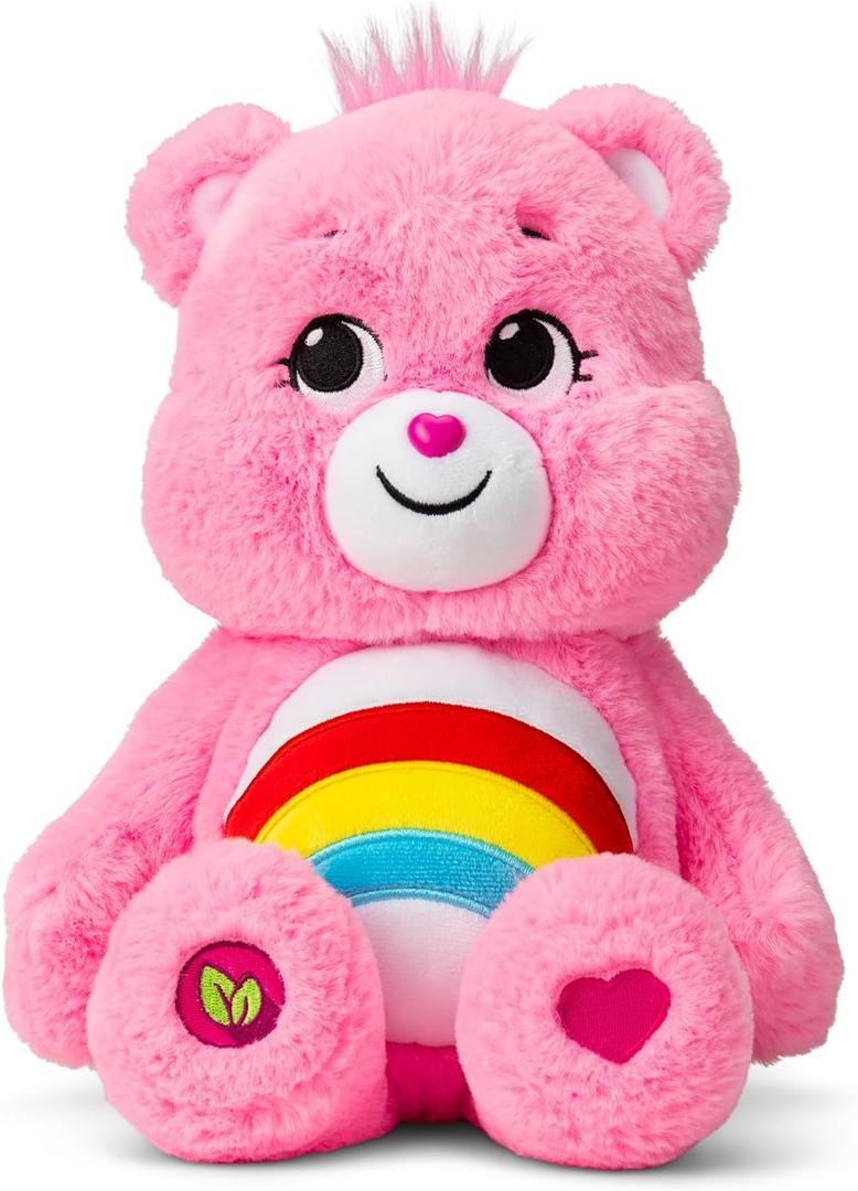 Care Bears 14" Cheer Bear Plushie - Medium Size - Pink Plushie for Ages 4+  Perfect Stuffed Animal Holiday, Birthday Gift, Super Soft and Cuddly  Good For Girls and Boys, Employees, Collectors