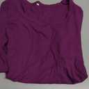 Women's Ribbed Long Sleeve Basic Top - Soft Stretch Crewneck Shirt for Work & Casual  (Large, Magenta)