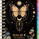 Pocket Calendar 2026-2027 - Pocket Planner 2026-2027 for Purse, Jul.2026 - Jun.2027, 4.1''  6.8'', Weekly Monthly Planner with Colorful Month Tabs, Strong Twin-wire Binding, Small Daily Academic Calendar - Butterfly