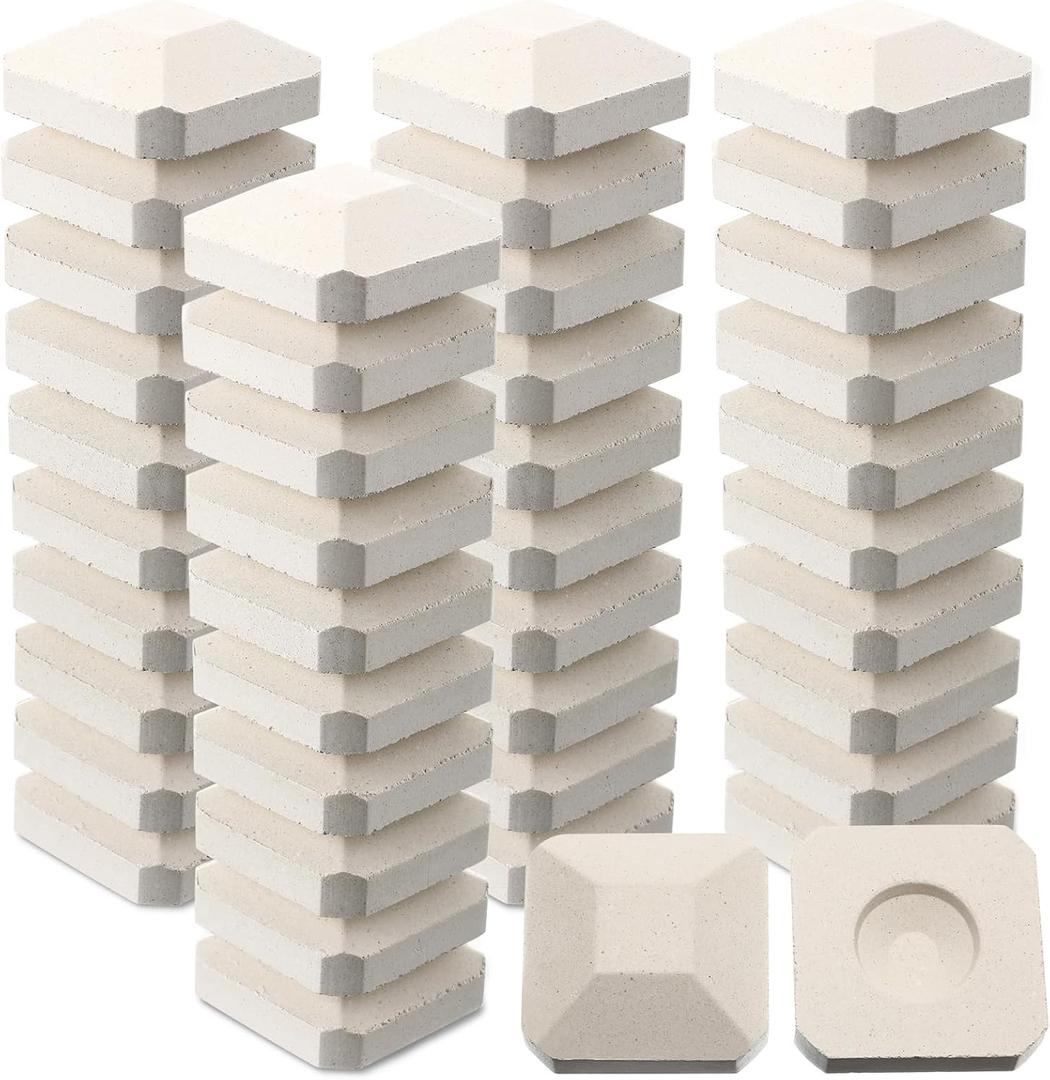 Baquler 30 Pcs Ceramic Briquettes for Gas Grill, BBQ Grill Heat Replacement Ceramic Bricks Plates Replacement for Even Heat Distribution, Reusable Bricks for Baker Chef Cooking Outdoor, 2 x 2 Inches