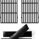 Hiorucet 7635 Flavorizer Bars 7637 Grill Grate for Weber Spirit I & II 200 Series, E-210, E-215, S-210, S-215, S-220, E-220 with Front-Mounted Control Panels, Weber GS4 Replacement Parts for 3 Burner