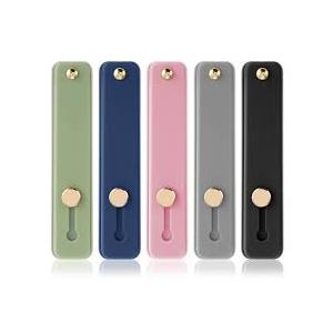Sibba Phone Strap Grip Holder Loop Finger Kickstand Strap Universal Telescopic Cell Mobile Phone Grips Stand Silicone Non-Slip Brackets Belt for Back of Most Smartphones (Multicolor Style A)