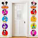 Mouse Birthday Party Supplies, Door Sign Porch Sign Welcome Banner for Mickey Party Decorations
