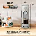 Ninja Single Serve Coffee Maker - Combo Machine, K-Cup Pods and Grounds | 4 Styles of Brewing, up to 24 Oz Cup Sizes, 56 Oz Removable Reservoir, Stone-PB051ST