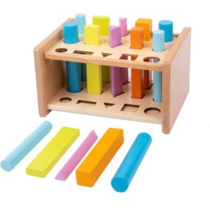 Montessori Shape Matching Toys - Wooden Shape Sorting Toys for 1-3 Years Old Children - Educational Toy for Preschoolers, Compact