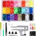 LIHAO Snaps and Snap Pliers Set, 375 Sets T5 Plastic Buttons for Sewing and Crafting