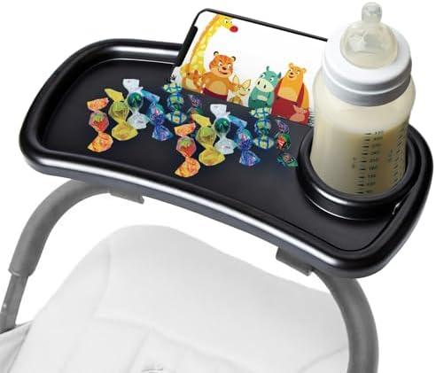 Stroller Snack Tray Replacement for Graco - Stroller Cup Holder with Phone Holder, Universal Snack Tray, Stroller Tray Attachment with Non Slip Clip
