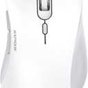Wireless Mouse - Dual Bluetooth & 2.4 GHz USB Receiver, Ergonomic Design, Quiet Clicks, Low Power - Multi-Device Compatibility for Laptop, Computer, iPad, MacBook, Chromebook (White and Grey)