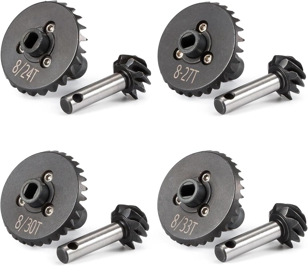 Overdrive Underdrive Helical Axle Gear Set 24/8T 27/8T 30/8T 33/8T for Axial SCX10 AR44 AR45 Capra Axle VS4-10 F9 Phoenix F10 (30T 8T)