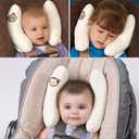 Adjustable Infants and Baby Neck Head Support,U-Shape Children Travel Pillow Cushion for Car Seat,Offers Protection Safety for Kids (White)
