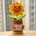 Levvohd Thank You Gifts for Mom from Daughter, Crochet Sun Flower Desk Decor Accessories are The Best Positive Gifts for Women Mothers Day Birthday (Brown Sunflower MOM - A)