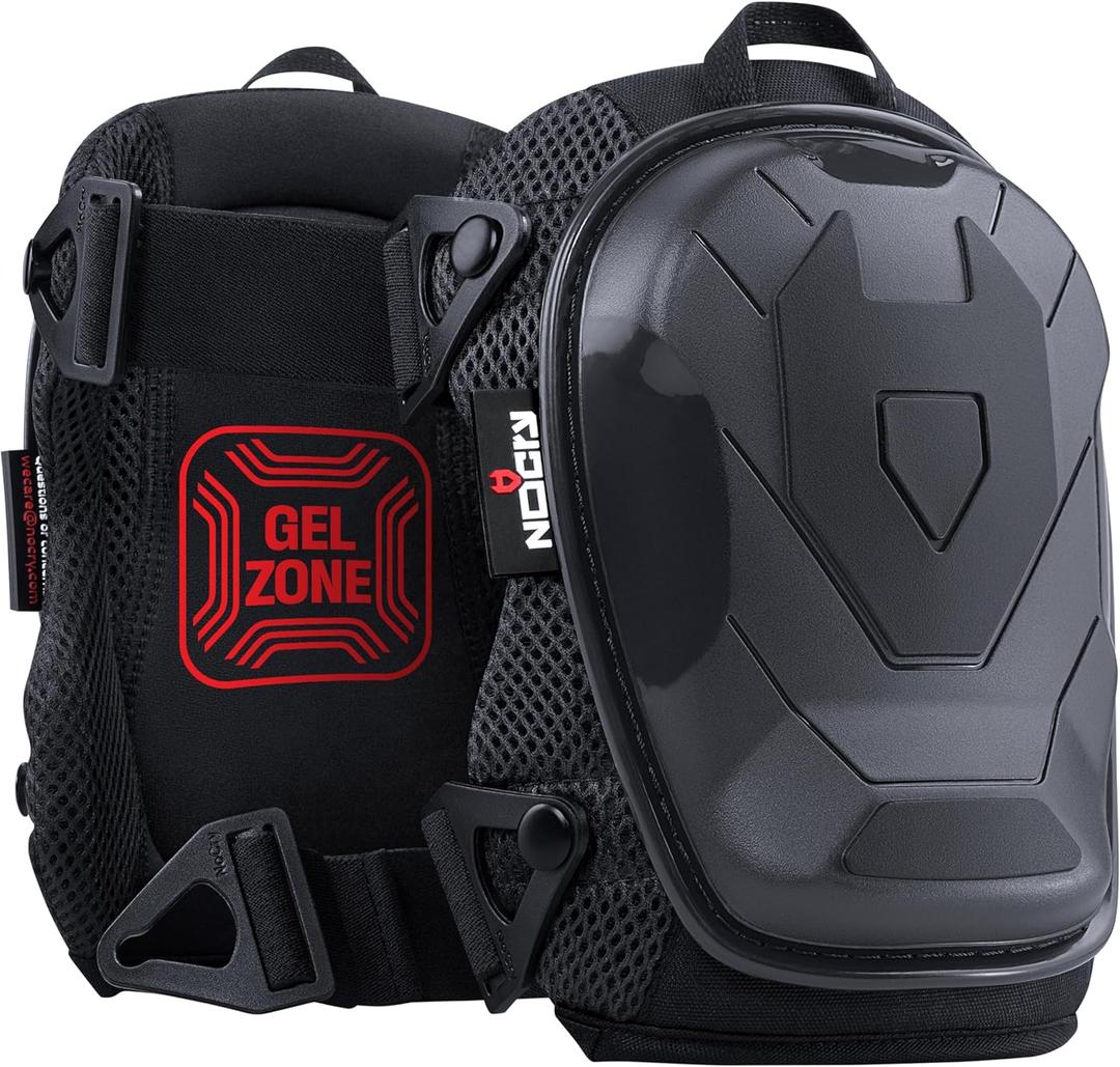 NoCry Professional Construction Knee Pads for Men and Women with Non-Slip Heavy Duty Cap and Ankle Support  Thick Foam and Gel Cushioning  Reinforced, Adjustable Straps and Military Grade Rivets