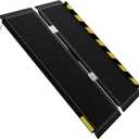 4FT Black Portable Wheelchair Ramp for Home Steps, Non-Skid Aluminum Ramp