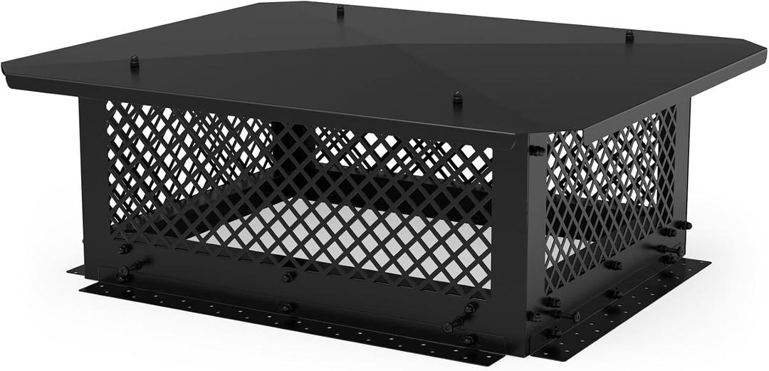 Stanbroil 18" x 22" Chimney Cap, Fireplace Chimney Cover for Outside Adjustable Bottom to Fit Existing Clay Flue Tile Sizes, Chimney Flue Rain Caps