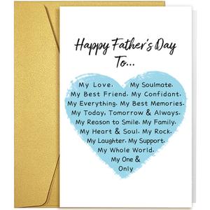 Sweet Father's Day Card for Husband, Funny Father's Day Card from Wife, Romantic Father's Day Card for Boyfriend, Unique Fathers Day Card Gifts for Him, My One & Only