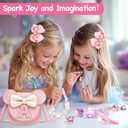 Toddler Purse Gifts for Girls, Little Girl Gifts Princess Dress Up Jewelry Mermaid Toys Mini Mouse Ears Birthday Gifts for Girls 3 4 5 6 7 8 Year old (A, Pink)