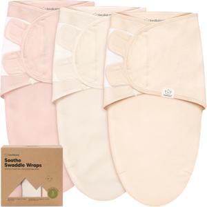 3-Pack Organic Baby Swaddle Sleep Sacks - Swaddles for Newborns, Infant 3-6 Months, Baby Girls, Boys, Soft & Snug Newborn Sleep Sack, Nursery Swaddling Blankets (Angelic, L)