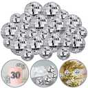 45 PCS 0.78Inch 1.18Inch Disco Ball Cake Decoration Ornaments Reflective Mirror Ball Cake Decoration 70s Disco Themed Party Decoration for Christmas Tree Dance Music