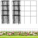 PROWORX Decorative Garden Fence Border Rolls, Total 14 in x 40 ft 2 Pack Metal Folding Flat Wire Fencing for Yard, Black PVC Coated Outdoor Patio Landscape Flower Bed Edging