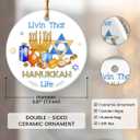 8 x Hanukkah Gifts for Christmas Tree Decorations - 2025 Christmas Ornament for Gift Exchange, Jewish Decorative Hanging Ornaments, Hanukkah Presents for Adults, Double Sided Ceramic Ornament