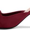 VETASTE Women's Heeled Mules Pointed Toe Suede Buckle Slip On Sandals Kitten Heels Party Wedding Shoes 6