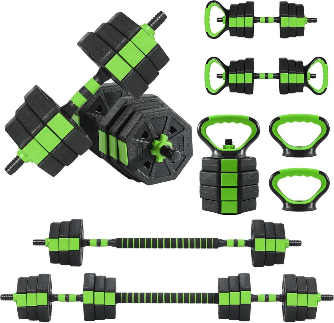 MERXENG Adjustable Dumbbell Set, 44/66/88Lbs 4-in-1 Free Weights for Home Gym, Converts to Kettlebell & Barbell with Connector, Non-Slip Grip, Ideal for Men & Women Strength Training