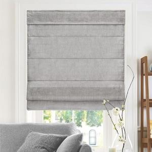 CHICOLOGY Cordless Roman Shade, Light Filtering Privacy Liner, Textured Belgian Denim Fabric, True-to-Size 27" W x 64" H, Inside/Outside/Ceiling Mount Window Treatment for Living Room Bedroom