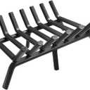 AMAGABELI GARDEN & HOME Fireplace Grate 30 inch Fire Pit Grate Fire Place Log Holder Wrought Iron Heavy Duty Solid Steel Indoor Outdoor Camping Hearth Firepit Firewood Wood Burning Rack Stove
