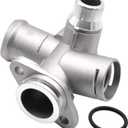 06D121132C Aluminum Engine Coolant Hose Flange Connection Pipe Compatible For Audi A4 2005-2008, A6 2005-2011 Quattro Replaces 06D121132 06D121132A