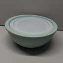 COOK WITH COLOR Mixing Bowls with Lids - 12 Piece Plastic Nesting Bowls Set includes 6 Prep Bowls and 6 Lids, Rhombus Design - Microwave Safe (Mint)