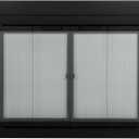 Pleasant Hearth Ascot Fireplace Glass Door - for Masonry Fireplaces, Small, Black, Model Number AT-1000