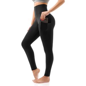 SINOPHANT High Waisted Leggings with Pockets Women, Full Length Capri Buttery Soft Stretchy Yoga Pants (Small-Medium, Black)