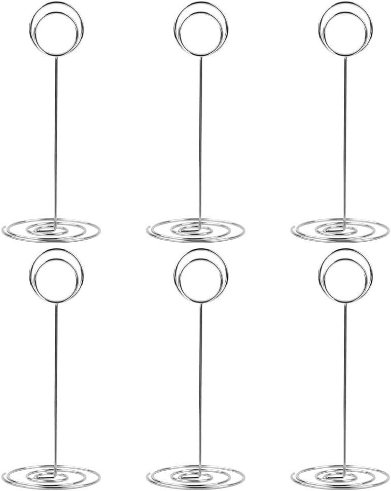 10 Pack 8.75 inch Tall Table Number Holders Place Card Holder Table Picture Holder Wire Photo Holder Clips Picture Memo Note Photo Stand (Silver)