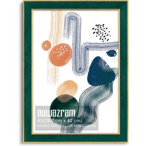 Suede A3 Frame - Single Frame, Elegant Green 11.69x16.54 inch Picture Frame, A3 Poster Frame for Artwork, Puzzles, Photos, Movie Posters, and Wall Display
