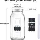 FyndraX 64 OZ Wide Mouth Mason Jar with Lid, Clear Heavy Duty Glass Airtight Storage Canning Jar and Band Half Gallon / 2 Quart Fermenting, Pickling, Storing, Pack of 1