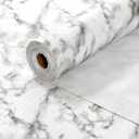 Drawer and Shelf Liner, Non-Adhesive Kitchen Cabinet Liners,Strong Grip Non-Slip Waterproof Washable Mats,Durable Bathroom Cupboard Shelves Mat,White Marble(12 in x 10 FT) (11.8"W x 118"L)