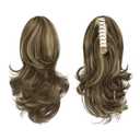SOFEIYAN 13" Ponytail Extension Long Curly Ponytail Clip in Claw Hair Extension Natural Synthetic Hairpiece for Women