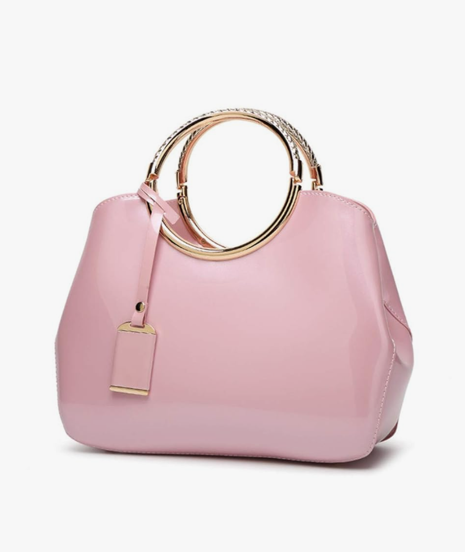 Women Handbags, Ladies Top Handle Bags, Patent Leather Stylish Tote Shoulder Bags Purse for Work, Wedding, Shopping, Dating