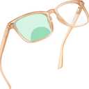 YEIN Bifocal Reading Glasses with Blue Light Blocking Lenses, Bifocal Reader for Women and Men, Vintage Square frame with Spring Hinge (+0.00/+2.00 magnification)