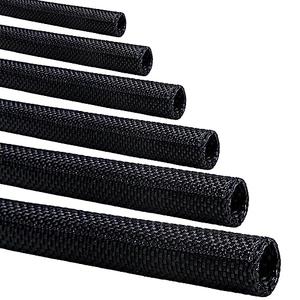 Split-Sleeve Wire Loom for High-Temperature Automotive Harness and Home Cable Management, 25ft - 3/4 inch Braided Cable Management Sleeve Cord Protector, Self-Wrapping Split Wire Loom