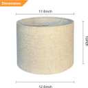 Lampshades Set of 2, 11.6" Top x 12.6" Bottom x 10" High, Drum Lamp shadesMedium Lamp shade, Beige Lampshade Natural Linen Hand Crafted, see installation video here