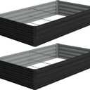 Vengarus 2PCS 6x3x1ft Galvanized Raised Garden Beds Kit,Planter Box Black